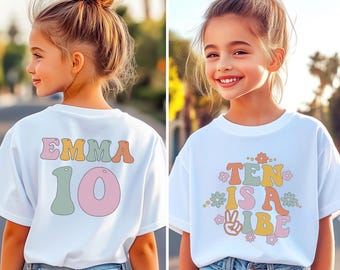 Ten is a Vibe Birthday Tee, 10th Birthday Girl Shirt, 10th Birthday Outfit, Retro Groovy Tenth Birthday Shirt, Groovy 10TH Birthday Party