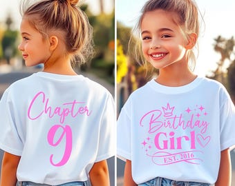 9 Birthday Girl Shirt, Birthday Party Girl Shirt, Chapter 9 Birthday Shirt, Nine Birthday Girl Tee