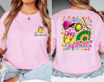 Custom Name Softball Shirt, Personalized Softball Shirt,Customized Softball Gift,Softball Player Gift,Softball Mom Shirt,Softball Sister Tee