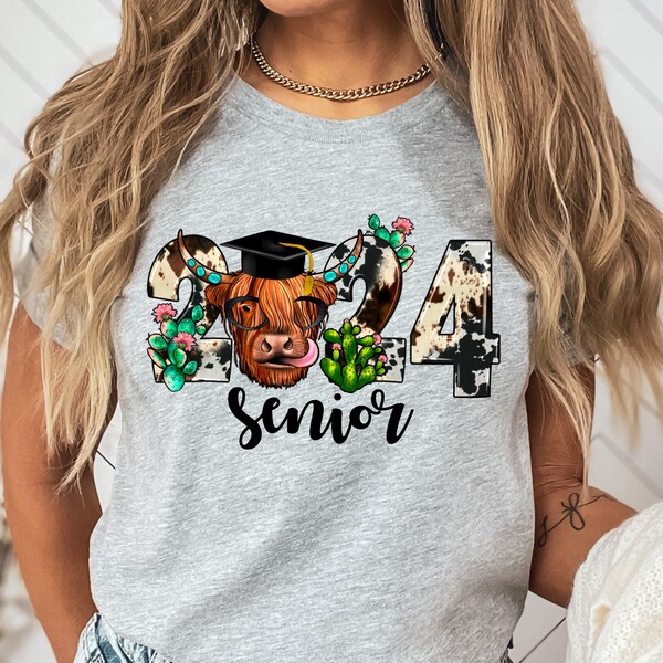 Western Senior 2024 Shirt, Funny Senior Shirt, Senior Gift 2024 Tee, Senior Cow Shirt, 2024 Graduate T-Shirt, College Grad Gift, 2024 Senior