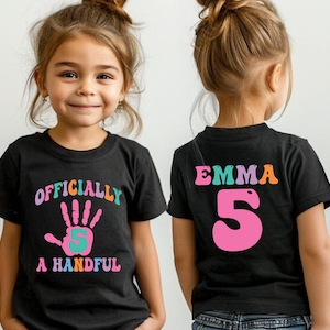 Personalized 5th Birthday Shirt for Girls, Custom Age 5 Birthday Outfit, Fun Kids Birthday, Fifth Birthday Gift Idea