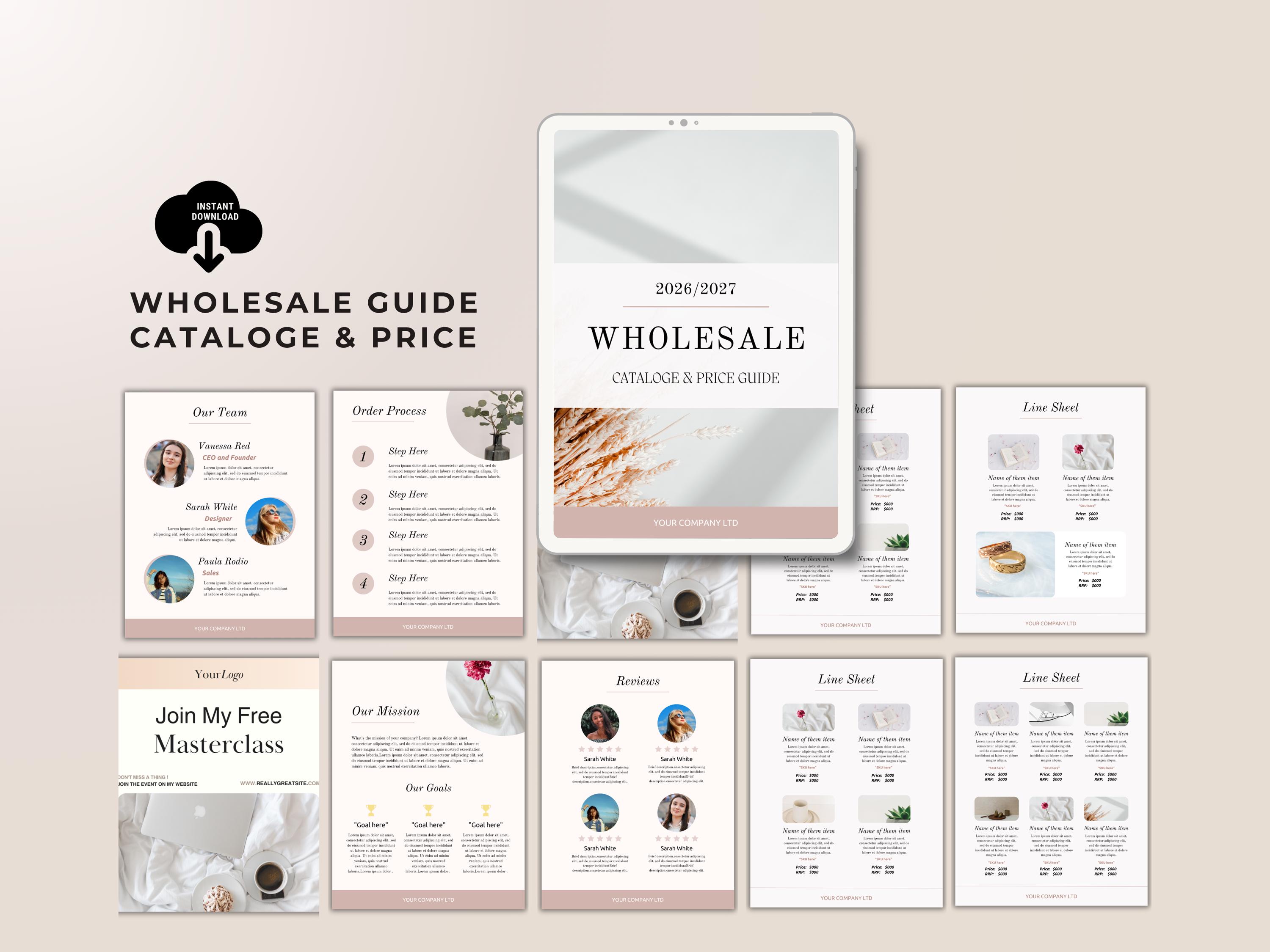 Sales Catalog Example Wholesale Catalog and Price Guide Template | Small Business Sales ...