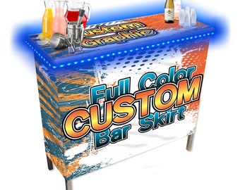 Bar - Portable Folding Pop-Up Bar w/ 16 LED Light Colors for Home, Tailgating, Bartending, Events, Parties, etc. 40" (L) x 15" (W) x 36" (H)