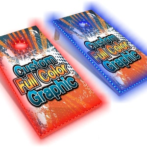 Custom Cornhole Boards | Official 4' x 2' Size | OPTIONAL U.S.A. Toss Bags (No Custom Bags) & Color-Changing LED Lights - Choose Your Model