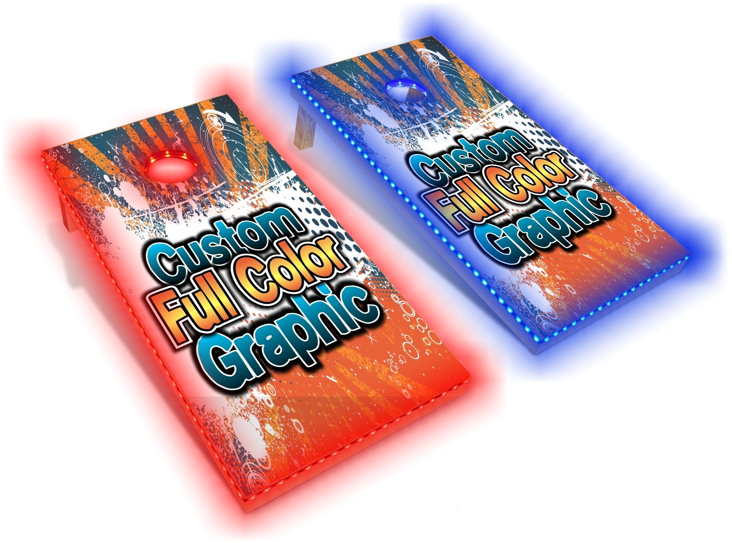 Custom Cornhole Boards | Official 4' x 2' Size | OPTIONAL U.S.A. Toss Bags (No Custom Bags) & Color-Changing LED Lights - Choose Your Model