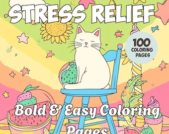Stress Relief Coloring Book: 100+ Bold & Easy Coco Wyo Pages (PDF/PNG Digital Download)