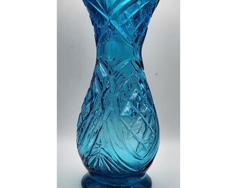 Vintage Blaue Glas Rossini Empoli Vase 8,5 "Hoch mit Aufkleber