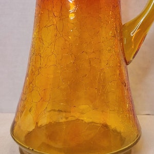 Vintage Kanawha Amberina Crackle Glas Stretch Swing Krug leuchtet unter UV Bild 9