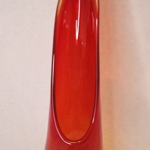 Vintage Kanawha Amberina Crackle Glas Stretch Swing Krug leuchtet unter UV Bild 5