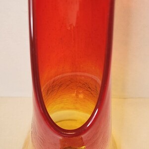 Vintage Kanawha Amberina Crackle Glas Stretch Swing Krug leuchtet unter UV Bild 6