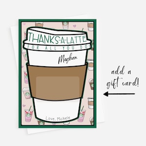 Obrigado Starbucks Gift Card Holder Starbucks Obrigado Cartão de agradecimento Obrigado a Latte Download instantâneo Fácil de editar Experimente antes de comprar