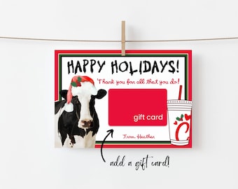 Teacher Christmas Chick-fil-A Gift Card Holder Printable (Digital Download)