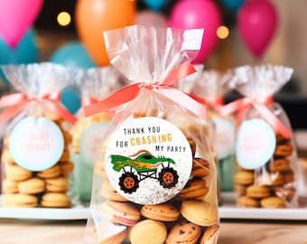 Dragon Monster Truck Party Sticker Printable 2" and 3" Monster Truck Party Favor Thank You Sticker, Try Before You Buy Easy to Print