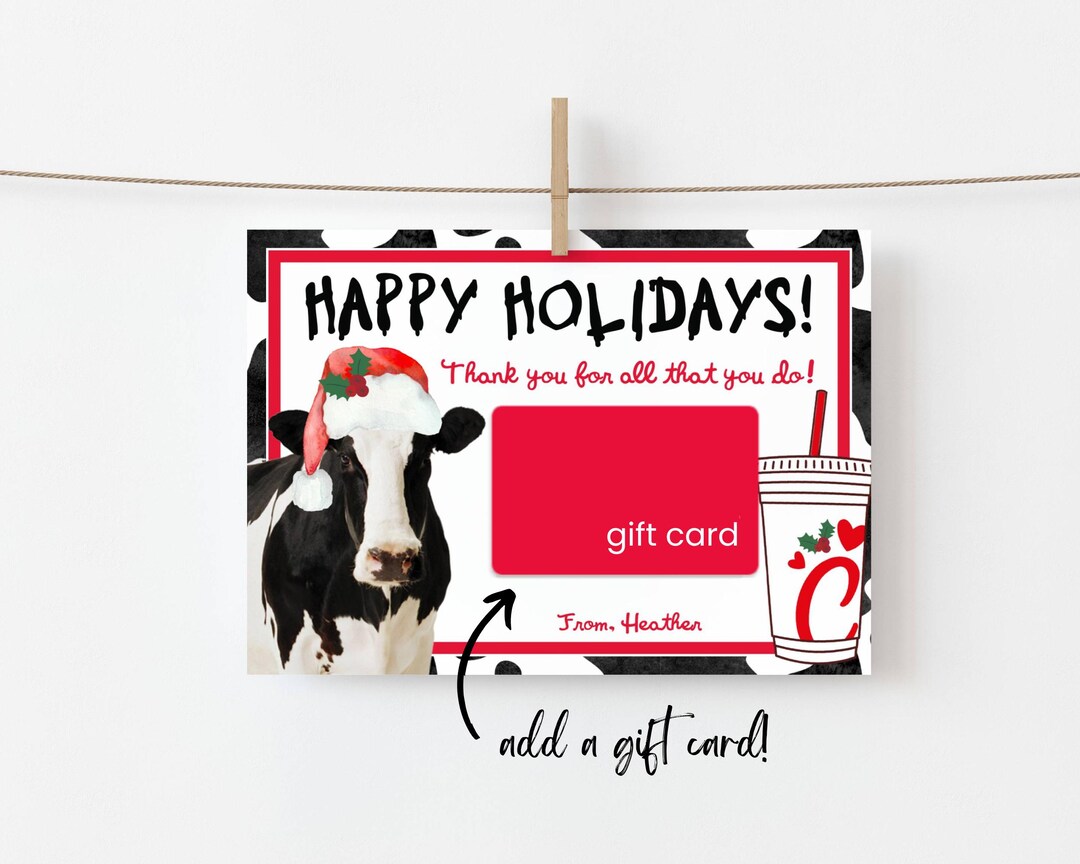 Christmas Chick-fil-a Gift Card Holder, Holiday Chick-fil-a Printable ...