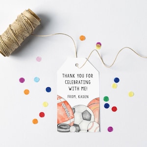 Sportbälle Party Favor Tag Geburtstag Danke Party Favor Tag Druckbare Vorlage Sport Party Favor Tag Sport Geburtstag Goodie Bag Tags