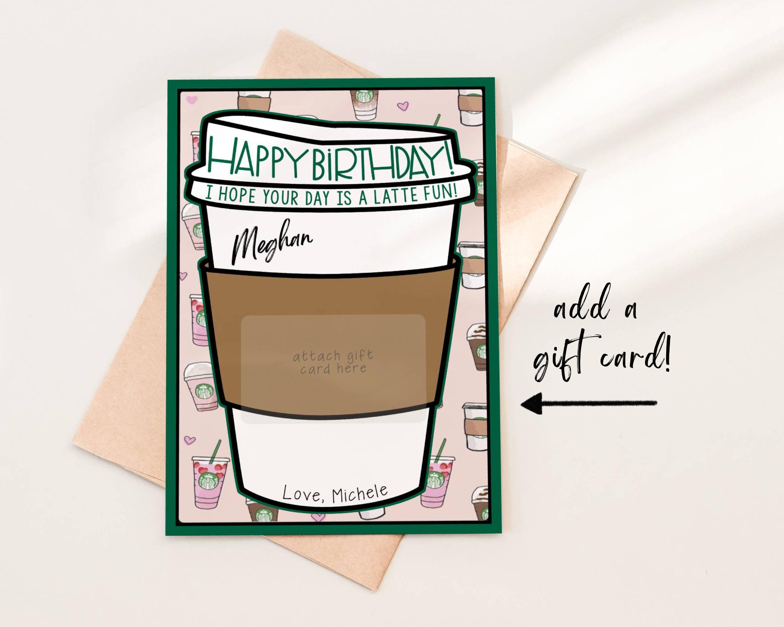 Starbucks Geburtstagskarte Geschenkkarte hinzufügen Druckbare Vorlage Starbucks-Geschenkkarte Starbucks-Geburtstagsgeschenkkarte Versuchen Sie, bevor Sie kaufen Einfach zu bearbeiten