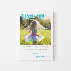 Foto-Dankeschön-Karte Textable druckbare Vorlage Geburtstags-Dankeschön-Karte mit Foto Versuchen Sie, bevor Sie Mädchen-Jungen kaufen Textable Danke-Karte