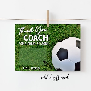 Regalo di ringraziamento per l'allenatore di calcio di fine stagione Modello stampabile per carta regalo per allenatori di calcio Prova prima di acquistare Carta regalo per allenatore di calcio Regalo per squadra di calcio
