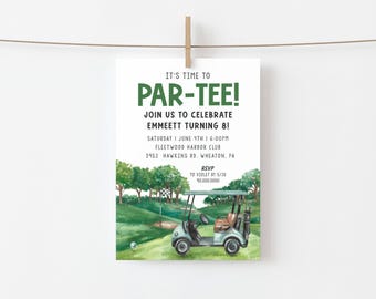 Golf-Geburtstags-Einladung Golf-Geburtstags-Par-tee-Einladung Druckbare digitale Golf-Party-Einladung Golf-Party-Versuch vor dem Kauf Einfach zu bearbeiten