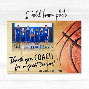 Cadeau photo de l'équipe de l'entraîneur de basket-ball, cadeau de remerciement de l'entraîneur de basket-ball de fin de saison Modèle photo de l'équipe de basket-ball A4, 8 x 10, à essayer avant d'acheter