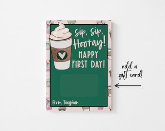 First Day of School Starbucks Gift Card Holder Template (Digital Download, 5x7 Printed Size)