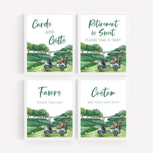 Letreros para fiestas de jubilación con temática de golf Letreros para mesas de fiestas de jubilación con temática de golf Letreros para fiestas de golf con temática de golf Letreros para mesas de golf