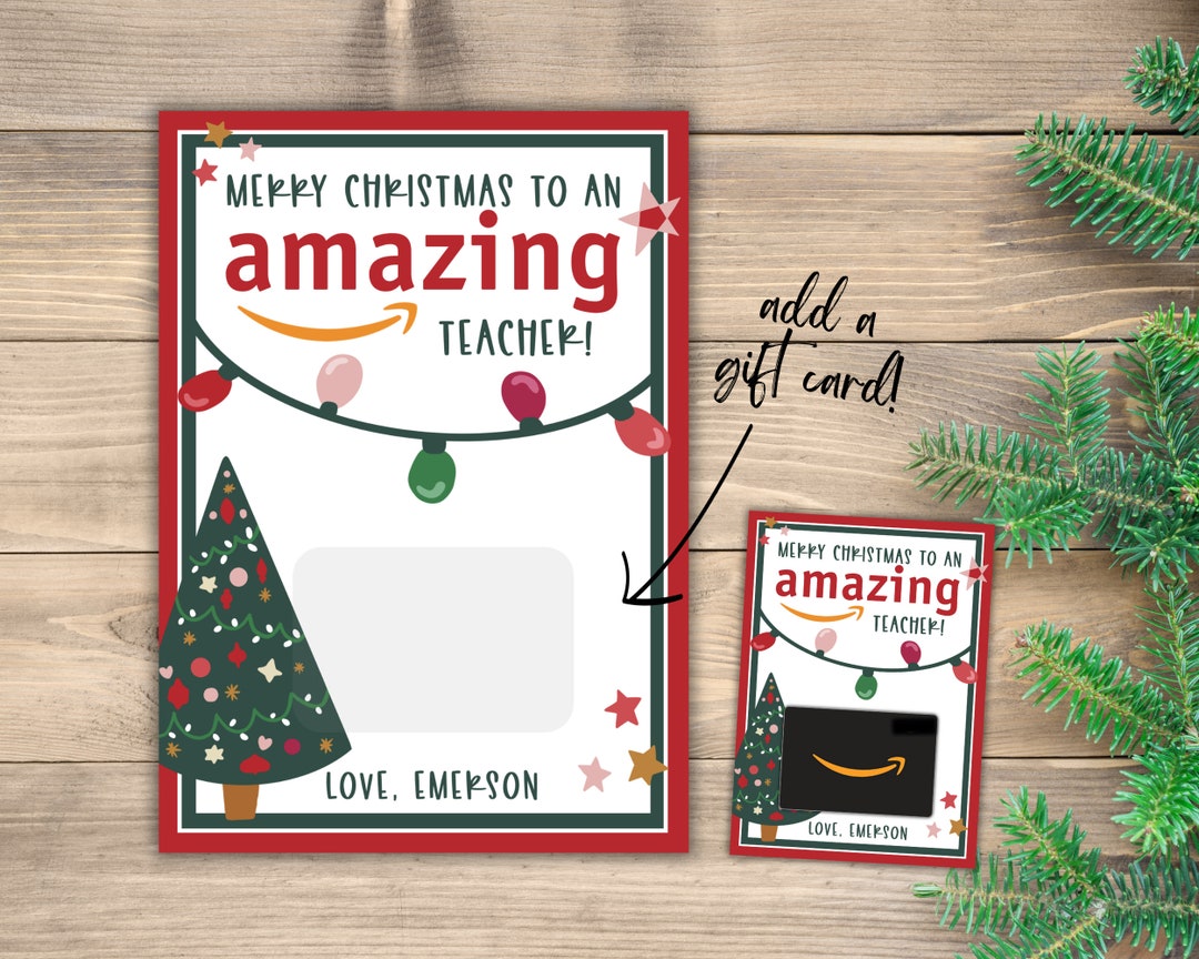 Printable Teacher Christmas Add Amazon Gift Card Template, Amazon Gift Printable Teacher Christmas Add Amazon Gift Card Template, Amazon Gift