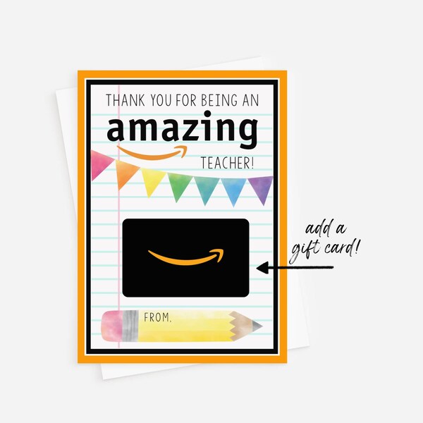 Teacher Appreciation Amazon Gift Card Teacher Gift Card Template Amazon Teacher Appreciation Thank You Printable Template Try Before You Buy