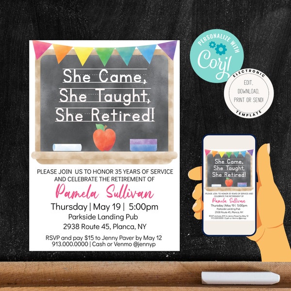 Teacher Retirement Invitation - Etsy
