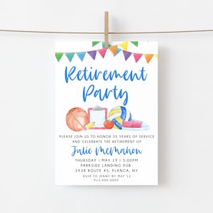 Uitnodiging gym pe-leraar pensionering afdrukbare sjabloon PE-leraar pensionering uitnodiging feest met pensioen gaan PE-leraar viering uitnodiging