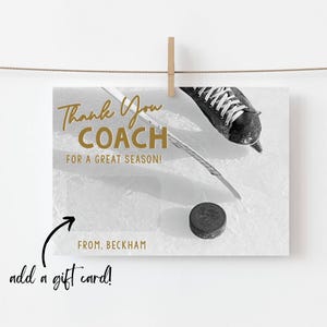 End of Season Hockey Coach Gift, Hockey Coach Gift Card Printable Template, Printable Hockey Coach Gift Card Holder, Try Before You Buy