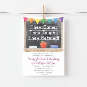 Group Teacher Retirement Party Invite Printable Template, Primary Teacher Retirement Party Print, School Retirement Celebration Invite