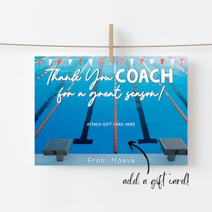 Saisonende Schwimmcoach Danke Geschenkkartenhalter Danke Geschenk für Schwimmcoach Tauchcoaches Geschenk vor dem Kauf einfach zu bearbeiten