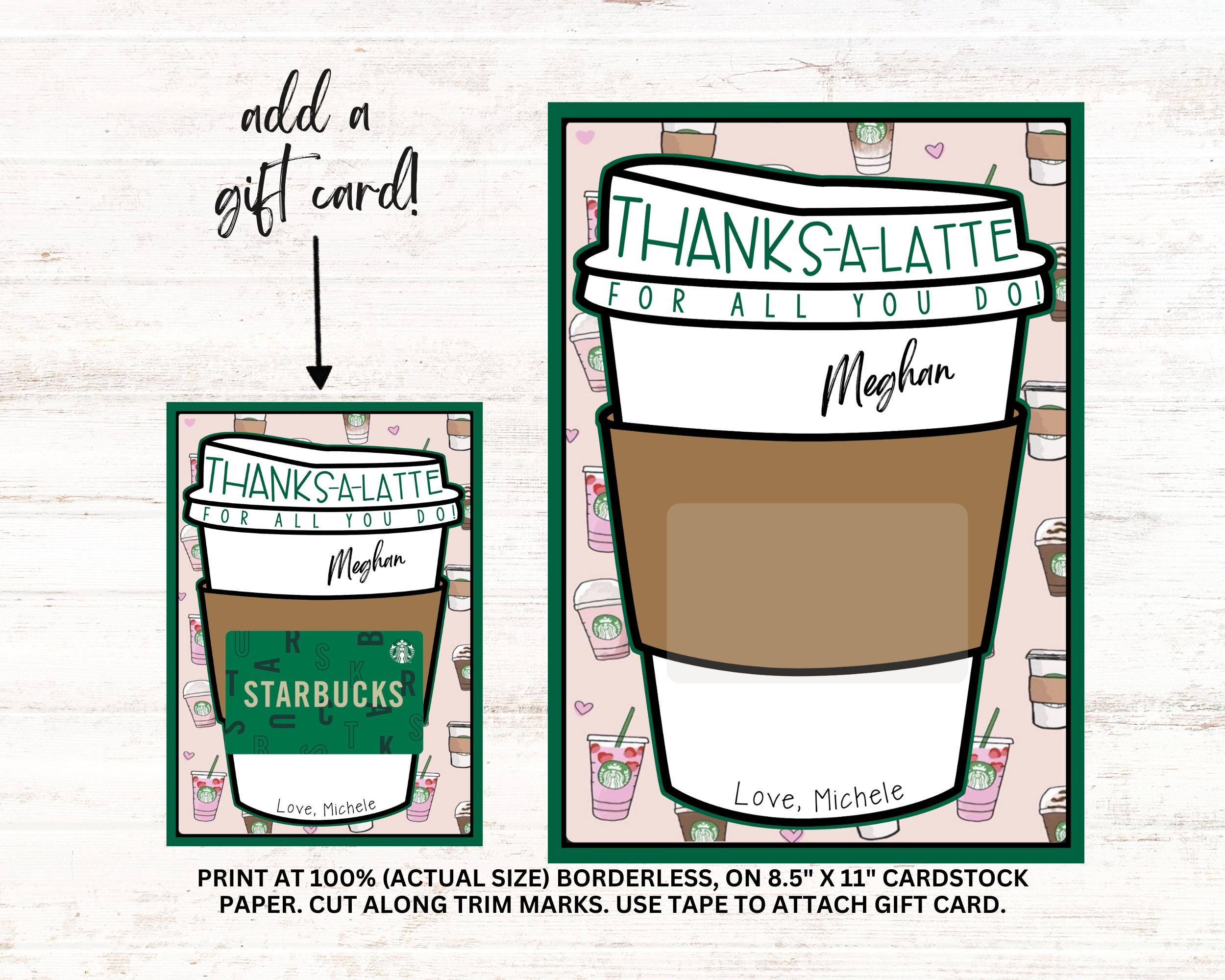 Thank You Starbucks Gift Card Holder Starbucks Thank You Appreciation ...