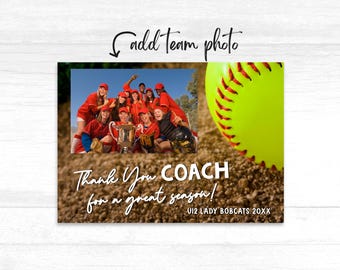 Softball Team Photo Gift, End of Season Softball Coaches Gift, Thank You Gift for Softball Coaches, Team Photo, Try Before You Buy