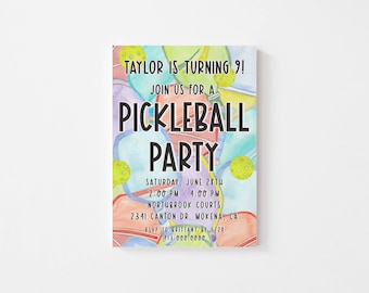 Pickleball Party Invite Template Pickleball Birthday Party Printable Invitation Pickleball Tournament Invitation Try Before You Buy