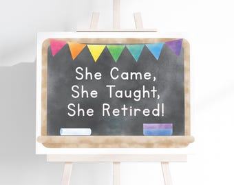 Teacher Retirement Party Sign: Printable Poster Template (Digital Download)
