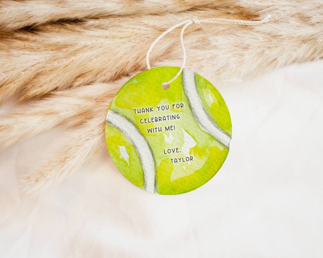 Tennis Gift Tag Tennis Party Favor Tag Printable Tennis Party Thank You ...