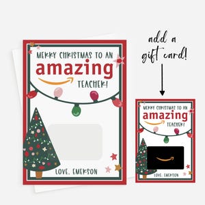 Lehrer Weihnachtsgeschenk Kartenhalter, Amazon Geschenkkarte hinzufügen, druckbare Lehrer Geschenk, Urlaub Amazon Geschenkkarte Vorlage, Probieren Sie es aus, bevor Sie kaufen