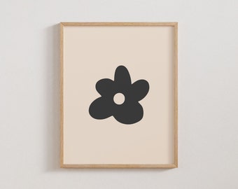 Digital Download • Flower Icon Print • Retro Home Decor • Typography Wall Art • Trendy Printable Posters • Minimalist Prints