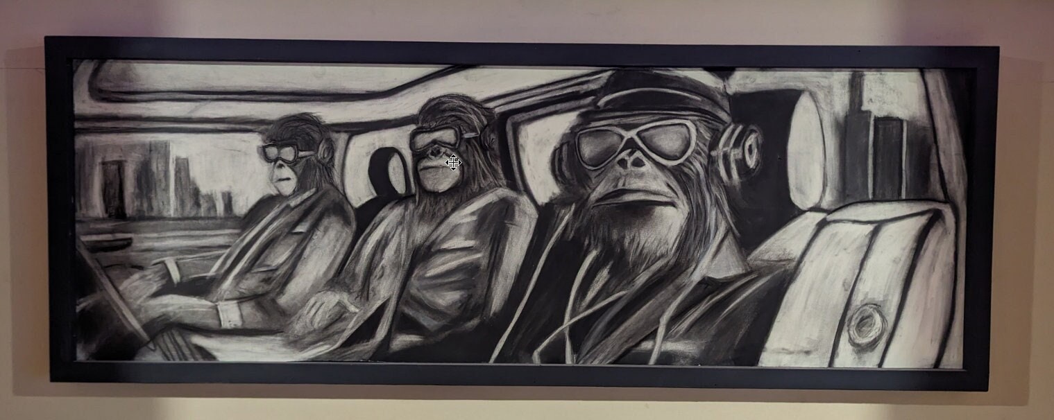 Charcoal on Paper Drawing 