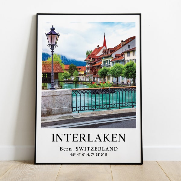 Interlaken Poster, Switzerland Picture, European Picture, European City Photo, Europe City Poster, Travel Print