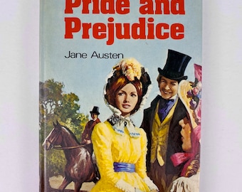 Pride and Prejudice by Jane Austin, abridged vintage 1978 hard cover, classic romance novel