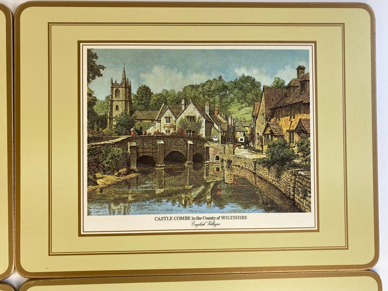 Pimpernel English Villages Vintage Cork Placemats Set of Four Etsy