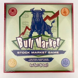 Bull Market Stock Market Game, 2002 vintage board game unopened, 12 years and up, NOS, Great Canadian Game Company,