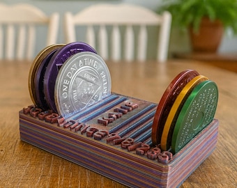 Personalized Sobriety Chip Holder Display | Recovery Token Stand | AA NA Milestone Gift | Custom Name & Date.
