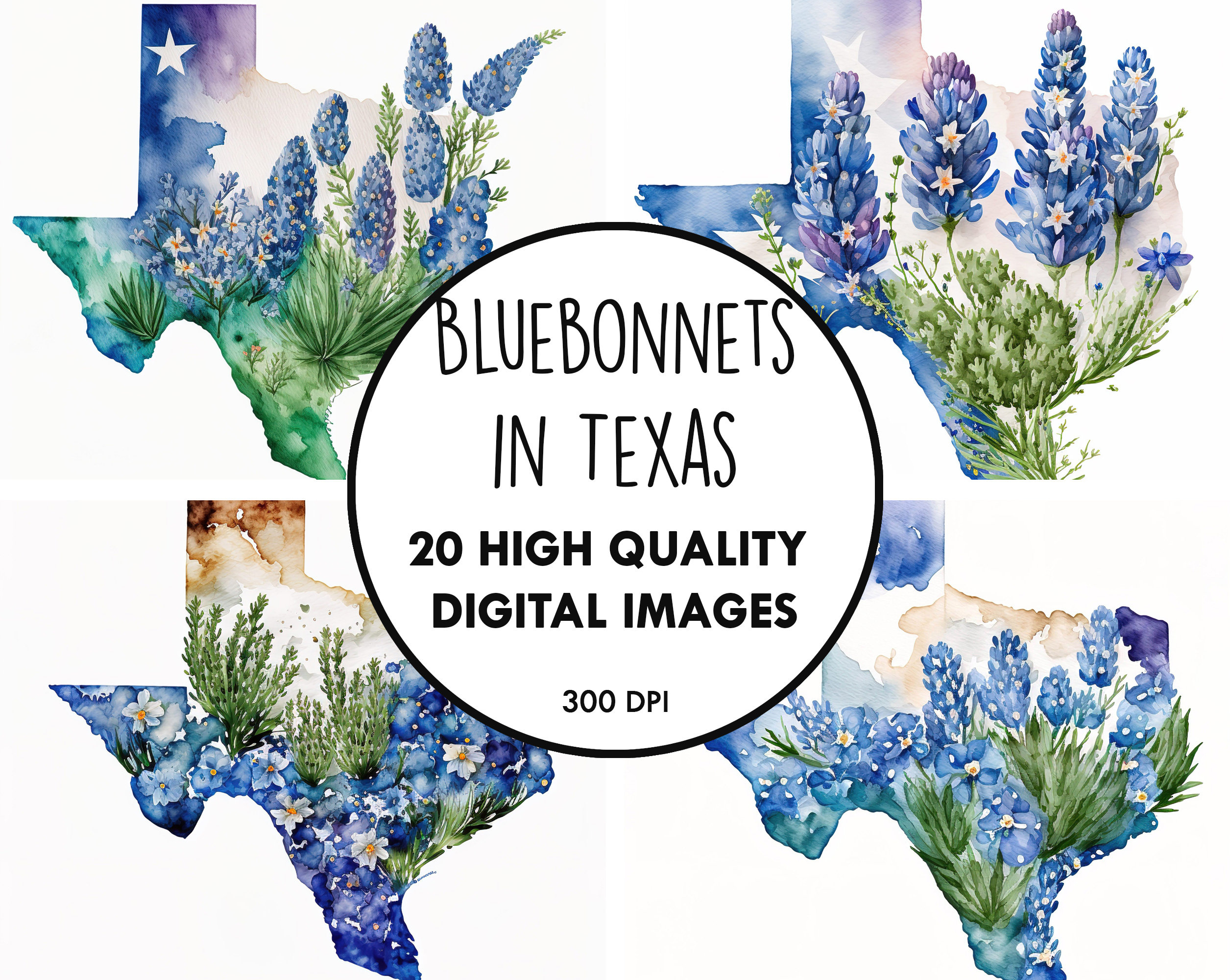 Glowforge State Flower Keychain Texas - Bluebonnets