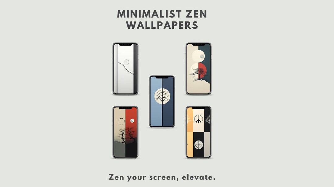 Minimalist Zen Smartphone Wallpaper Pack Set of 5 - Etsy