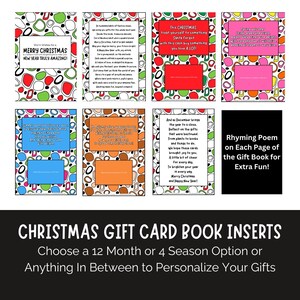 Adulting Christmas Gift Card Book Kit, Printable Monthly-Seasonal Gift Card Inserts, Thoughtful Gift for College Students and Young Adults