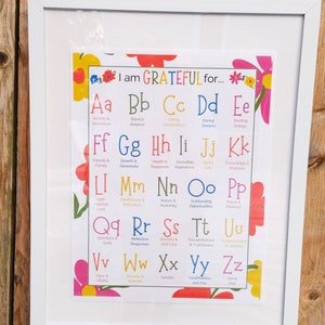 ABC Gratitude Wall Art, Printable Gratitude Poster, Gratitude Alphabet ...